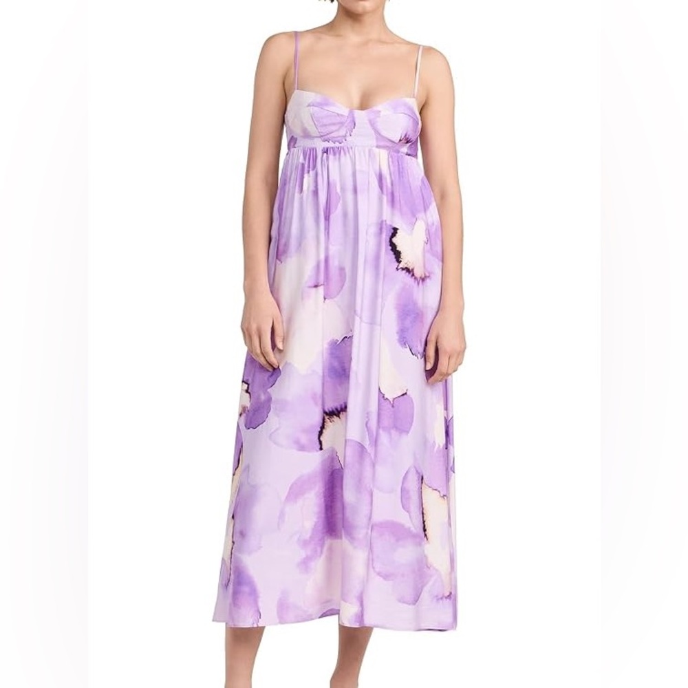 Bardot Purple Printed Midi Dress
